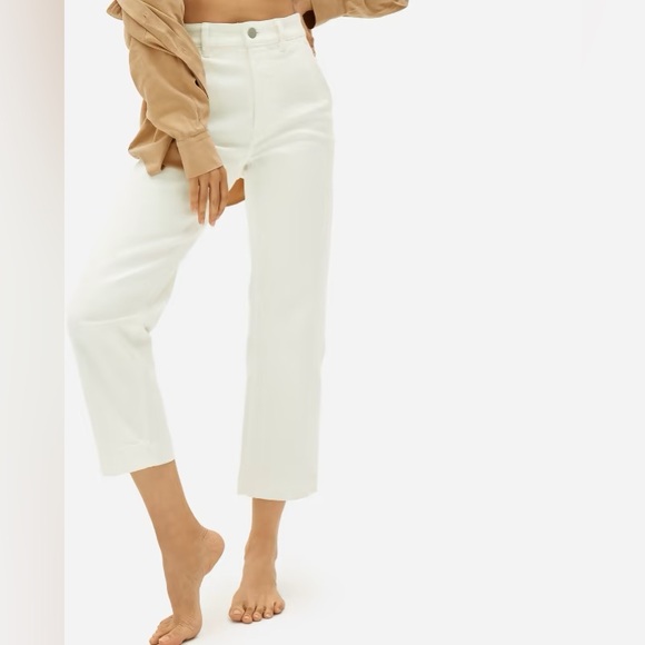 Everlane Straight Leg High Rise Crop Pant in Sandstone Size 6 - Picture 5 of 13
